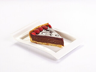 Chocolate mousse cake with raspberry