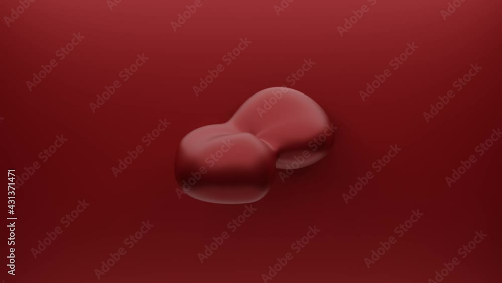 Aufkleber abstract red 3d rendering shape waving transform in random direction. seamless loop metamorphose of 