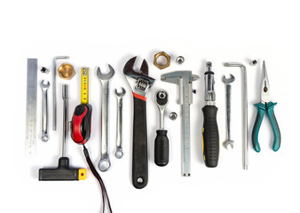 Tools for construction and household repairs in the house.