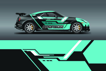 Obraz premium Car Wrap Racing Design Vector , Background for Vehicle , Rally , Drift .