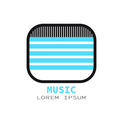 music logo isolated on white background