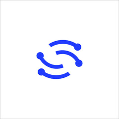 letter S circuit board logo design vector