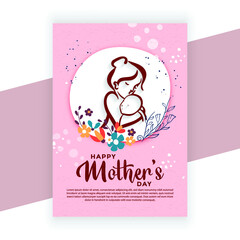 Happy Mothers Day. Vector templates with women and children