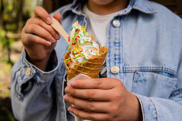 ice cream cones in the summer heat