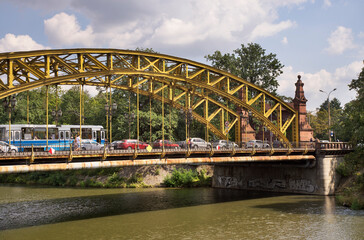 Zwierzyniecki (Zoo) bridge over Old Oder river in Wroclaw. Poland
