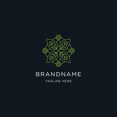 
Abstract flower Logo design vector template in Linear style.