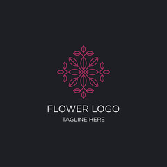 
Abstract flower Logo design vector template in Linear style.