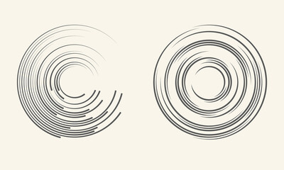 Abstract background with lines design. Halftone circles with black lines.