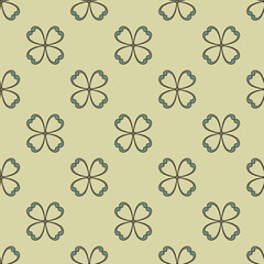 Flower geometric pattern. Seamless background. Blue and gold ornament. Ornament for fabric, wallpaper, packaging, Decorative print