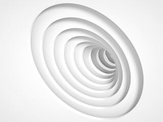 Abstract empty white tunnel portal in a blank wall 3 d