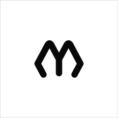 m logo design vector sign