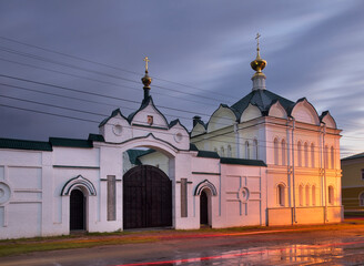 Obraz premium Church of Icon of Mother of God Is Worthy – Merciful at Epiphany convent in Uglich. Russia