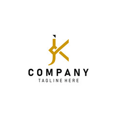 Monogram JK KJ Letter initial for your company Vector Logo Tamplate