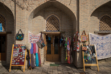 Entrance to the souvenir shop in the atrium of Samarkand Uzbekistan