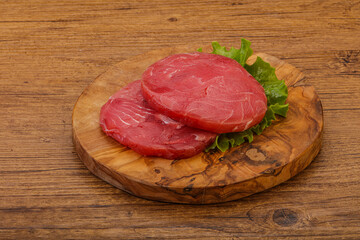 Raw tuna steak for grill