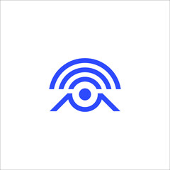M wifi  logo design vector - obrazy, fototapety, plakaty