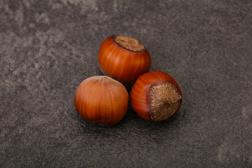 Hazelnut heap isolated over background