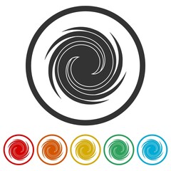 Naklejka premium Hurricane ring logo color set