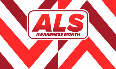 ALS Awareness Month. Amyotrophic lateral sclerosis. Annual campaign is held in May in United States. Control and protection. Prevention campaign. Medical health care concept. Vector illustration