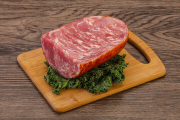 Beef ham piece over board