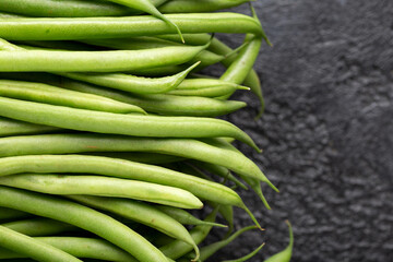 Fresh organic Green beans vegetarian food. Macro photo