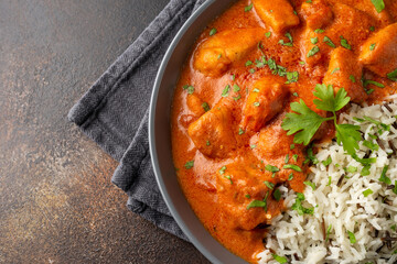 Chicken Paprikash with basmati, wild rice in juicy paprika sauce and parsley.