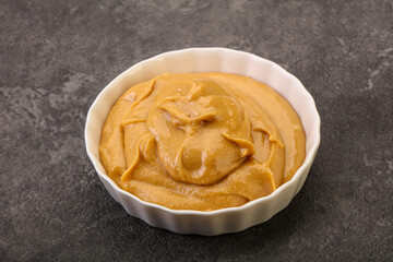 Peanut butter in the bowl