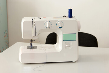Industrial electric working sewing machine with nicknames, ready for work