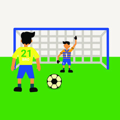 penalty kick football soccer vector illustration