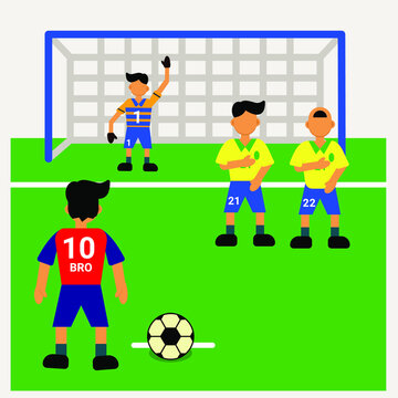free kick football soccer vector illustration