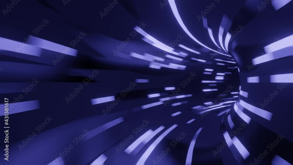 Aufkleber fast movement inside round tunnel with violet lights. minimal seamless looped motion graphic animate