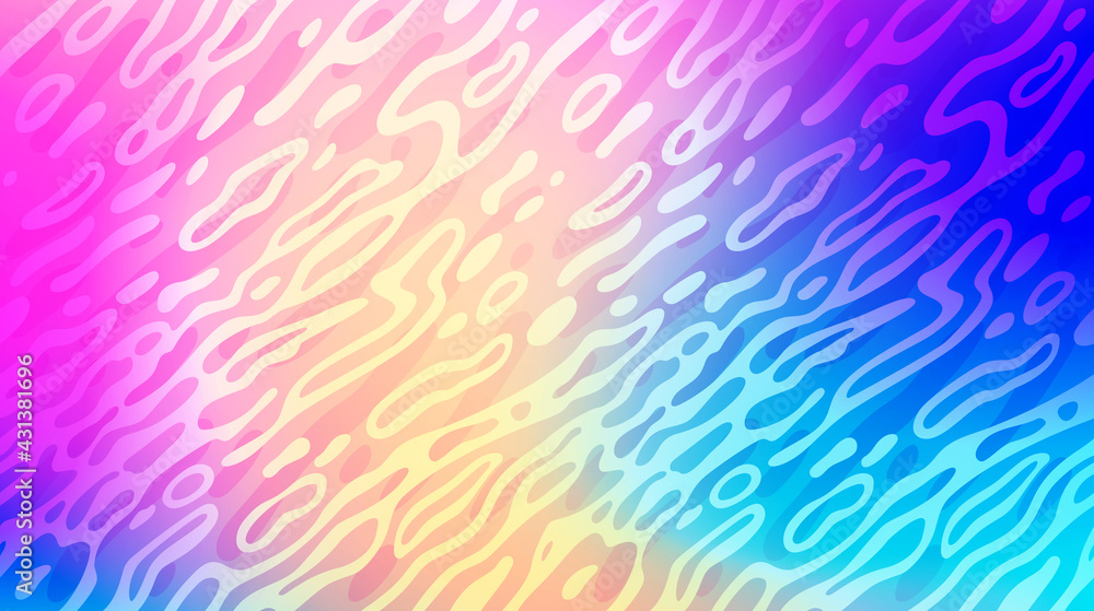 Poster Vector Bg with Colorful Gradient and Abstract Waves. Liquid Wavy Water Ripples Background