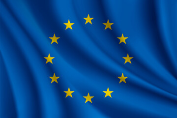 European union flag realistic illustration