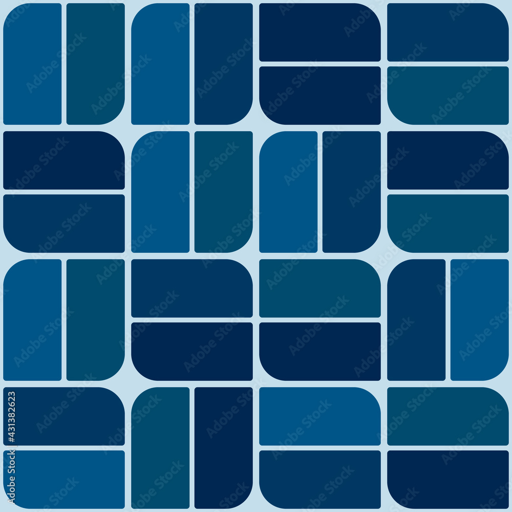 Aufkleber blue tile ornament. vector same double tile pattern.