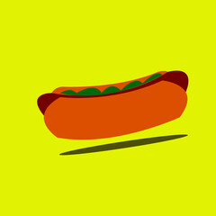 cartoon hotdog flat design illustration