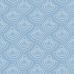 Fish, mermaid, dragon, scales. Asian wave image.