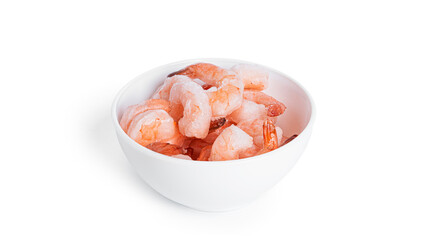 Fototapeta na wymiar Frozen shrimp isolated on a white background.