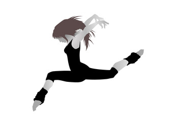 silhouette of a ballerina jumping