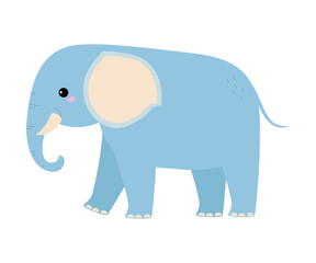 Cute Elephant Baby Animal, Exotic Tropical Fauna Element, African Savanna Inhabitant Cartoon Vector Illustration