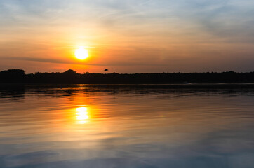 Sunset over the lake