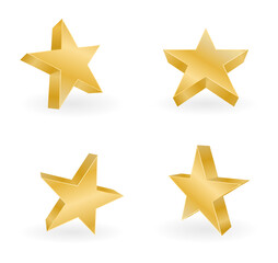 Obraz premium gold star 3d icon