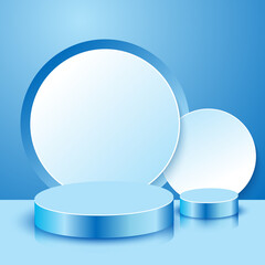 3d abstract scene background with circle shapes