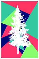 Minimalist pine wall decoration painting