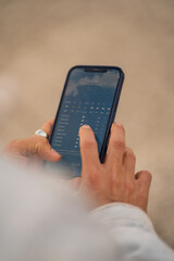 Hands on smart phone weather