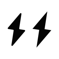 Lightning Flash simple flat icon sign symbol vector illustration of two pieces