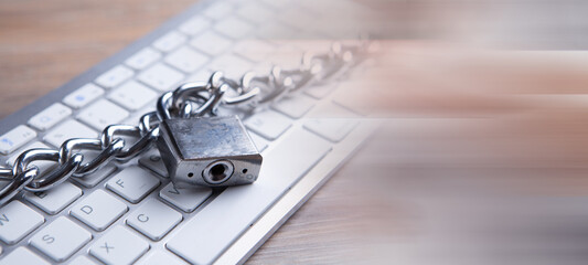 Internet and computer security concept.