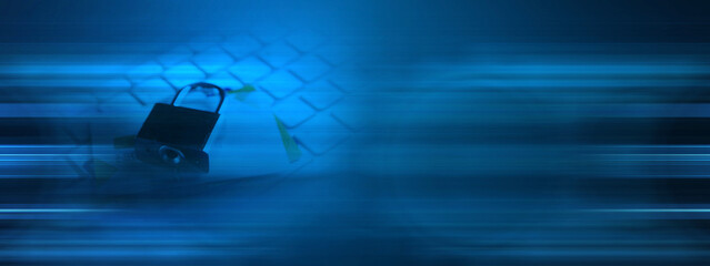 Online payments, secure online shopping and data encryption security concept with padlock