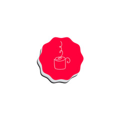 cap of tea one line vector knob