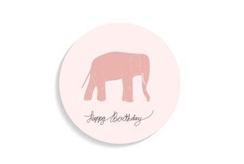 pink elephant card vector background