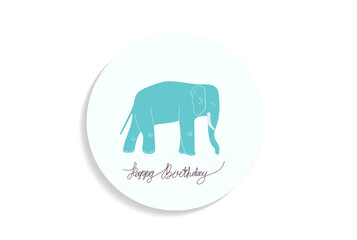 blue elephant card vector background